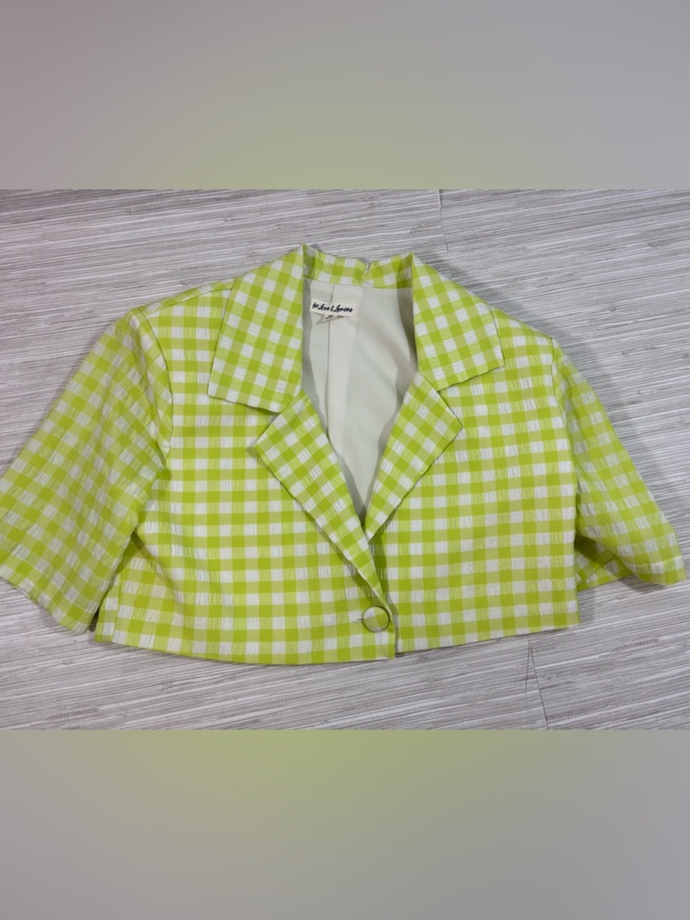 FOR LOVE & LEMONS XS ✨ Green gingham cropped Women's Jacket